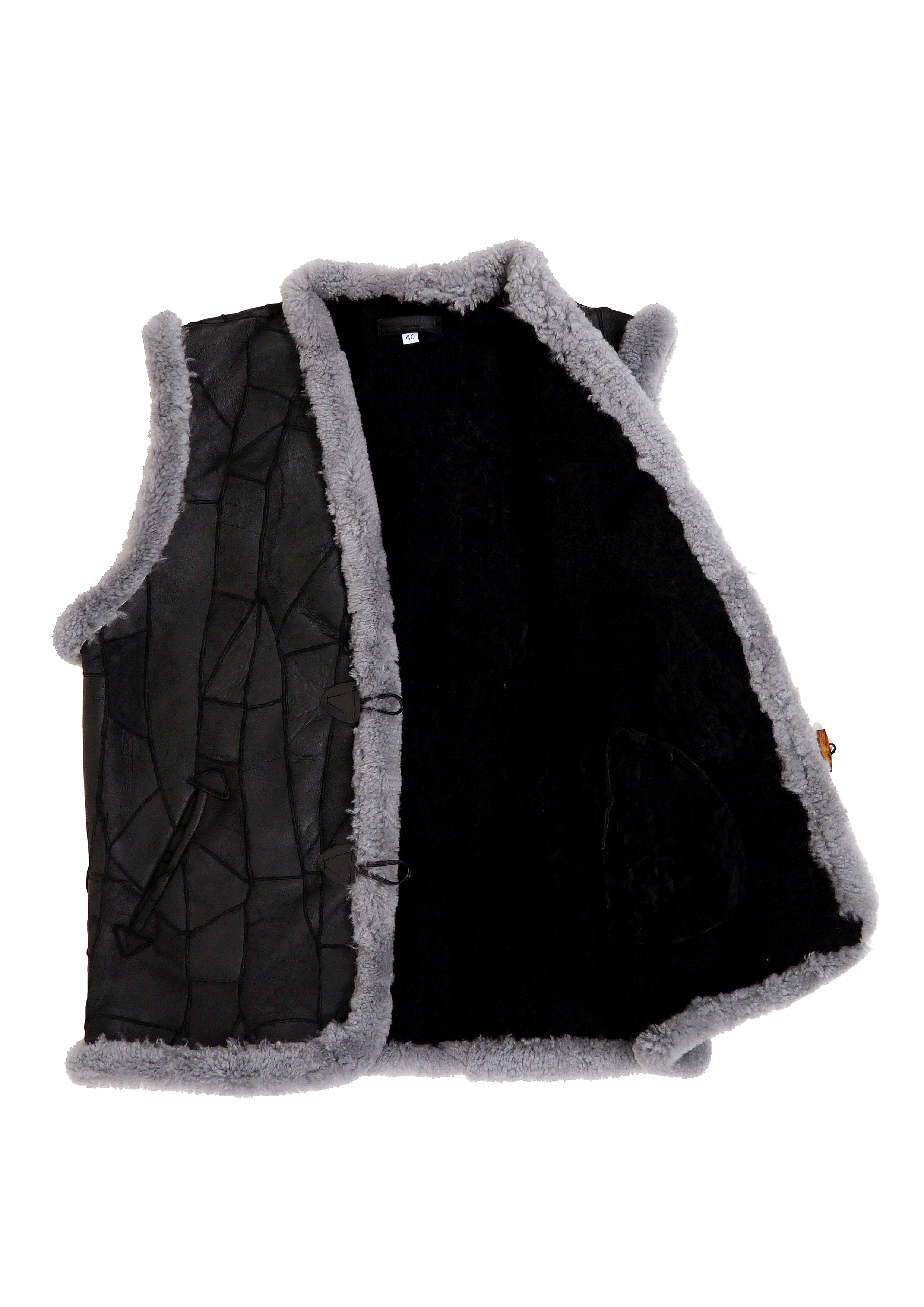 Lammfell Damen Weste Patchwork