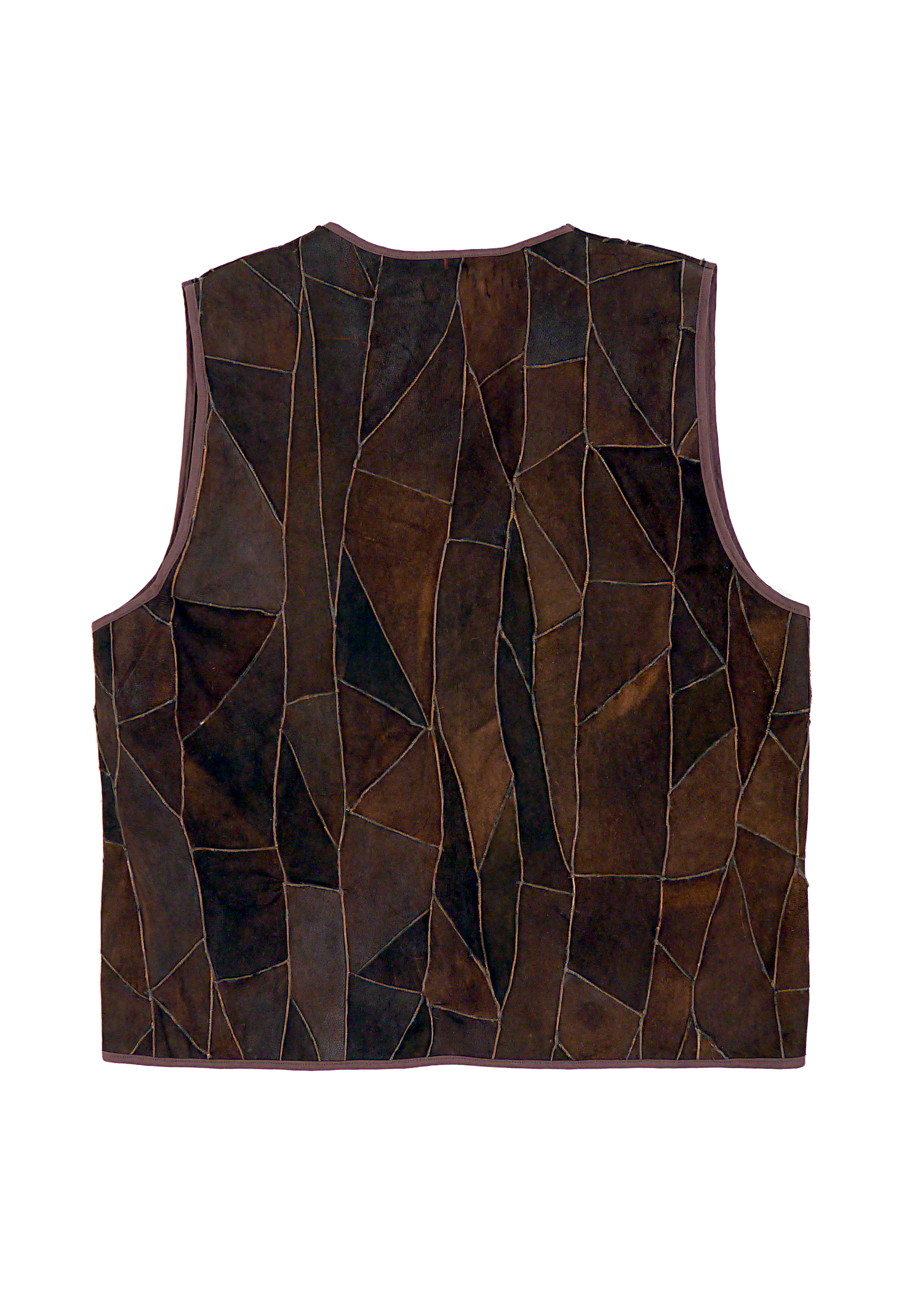 Lammfell Herrenweste Patchwork