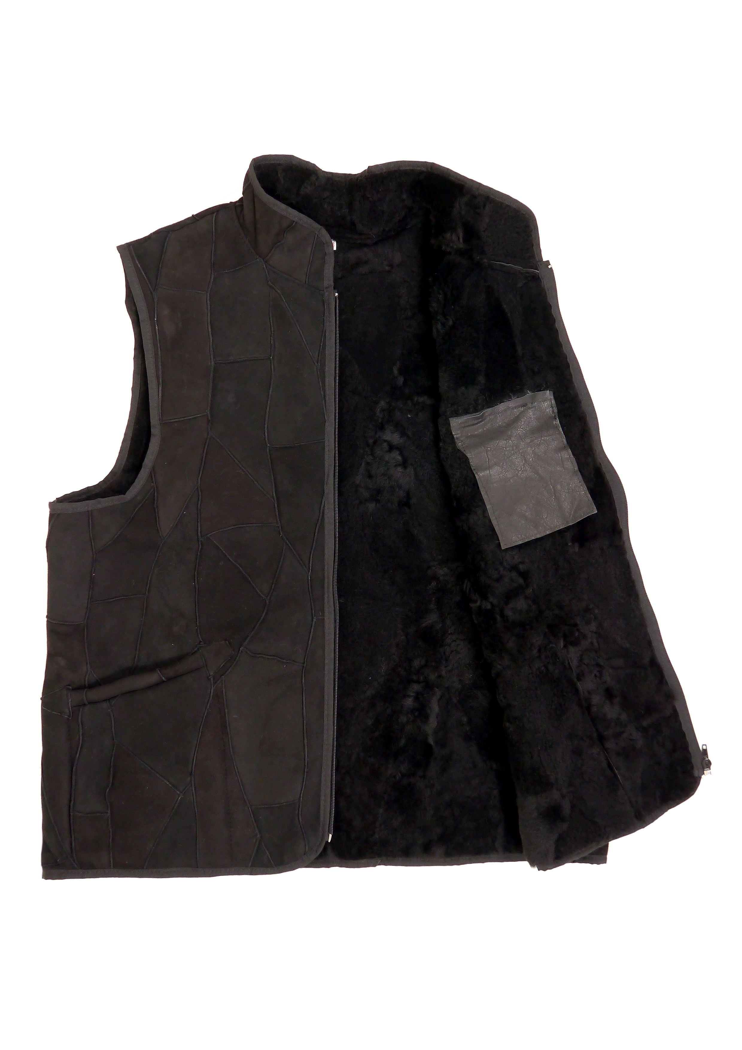 Lammfell Herrenweste mit Stehkragen