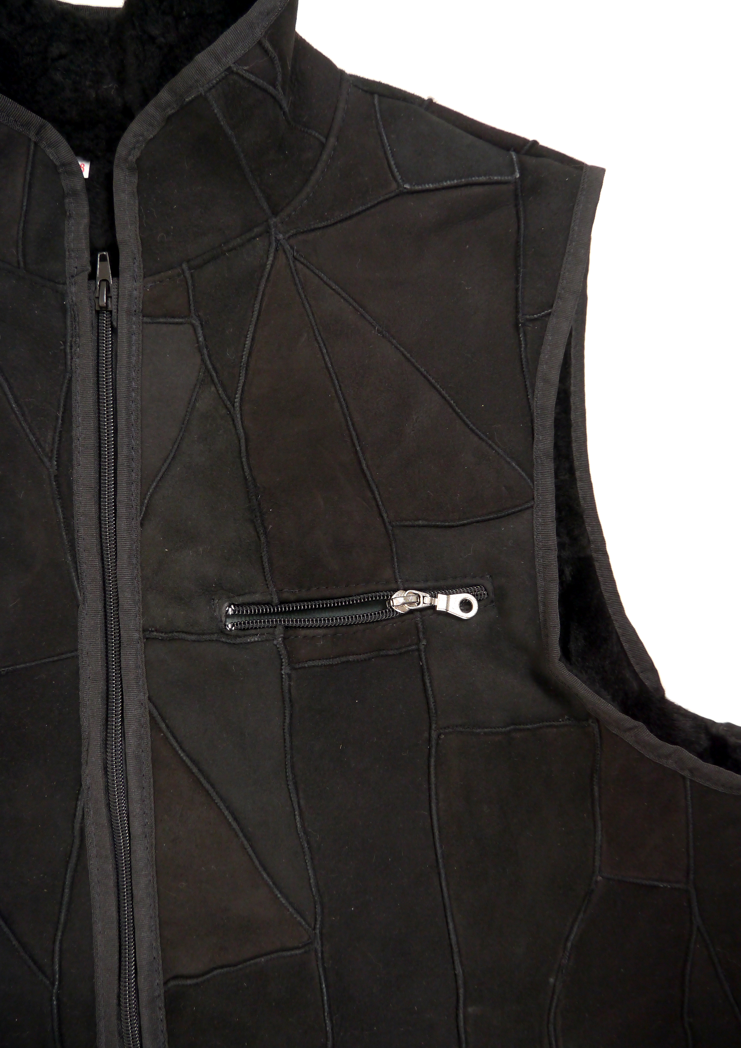 Lammfell Herrenweste mit Stehkragen