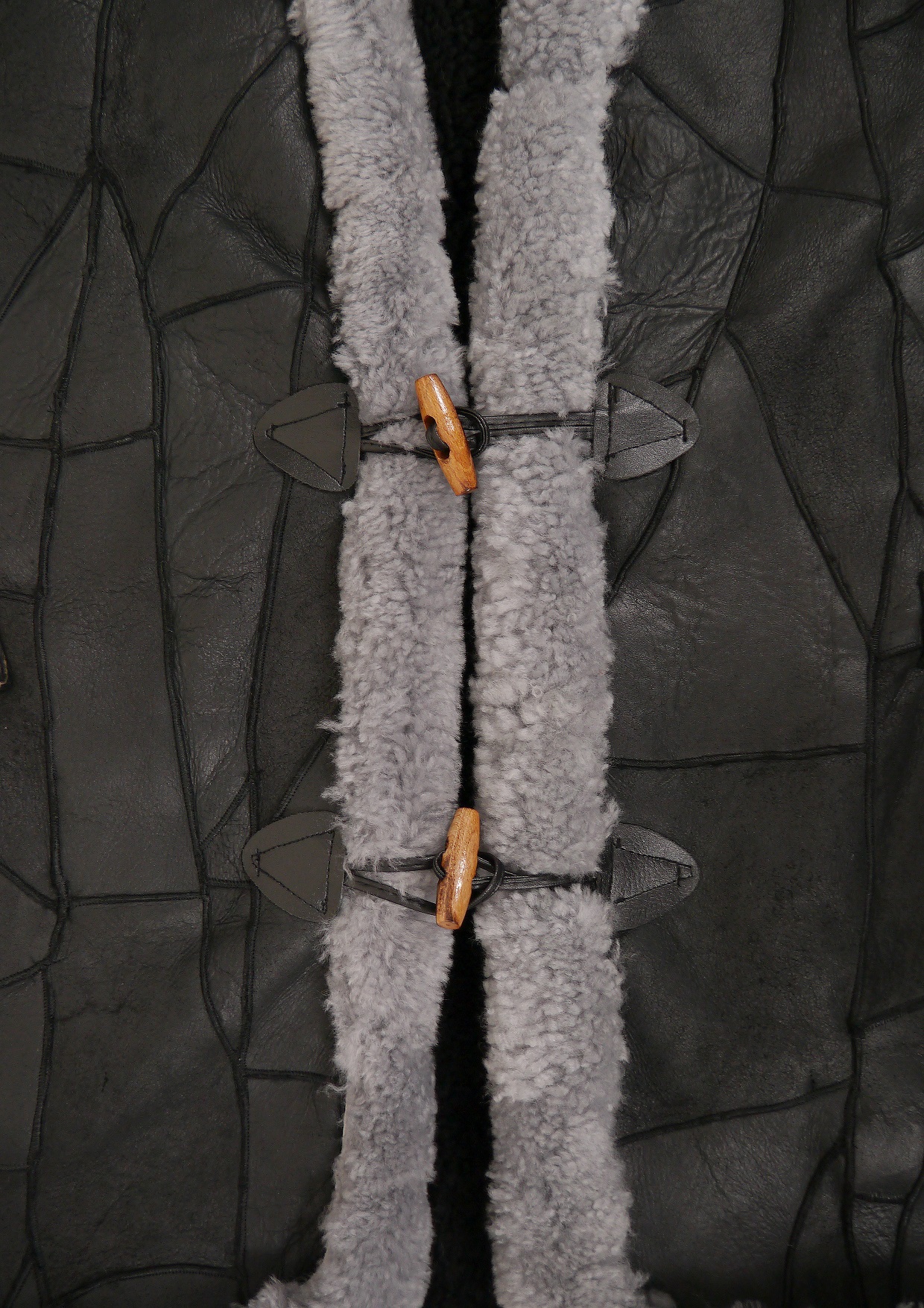 Lammfell Damen Weste Patchwork