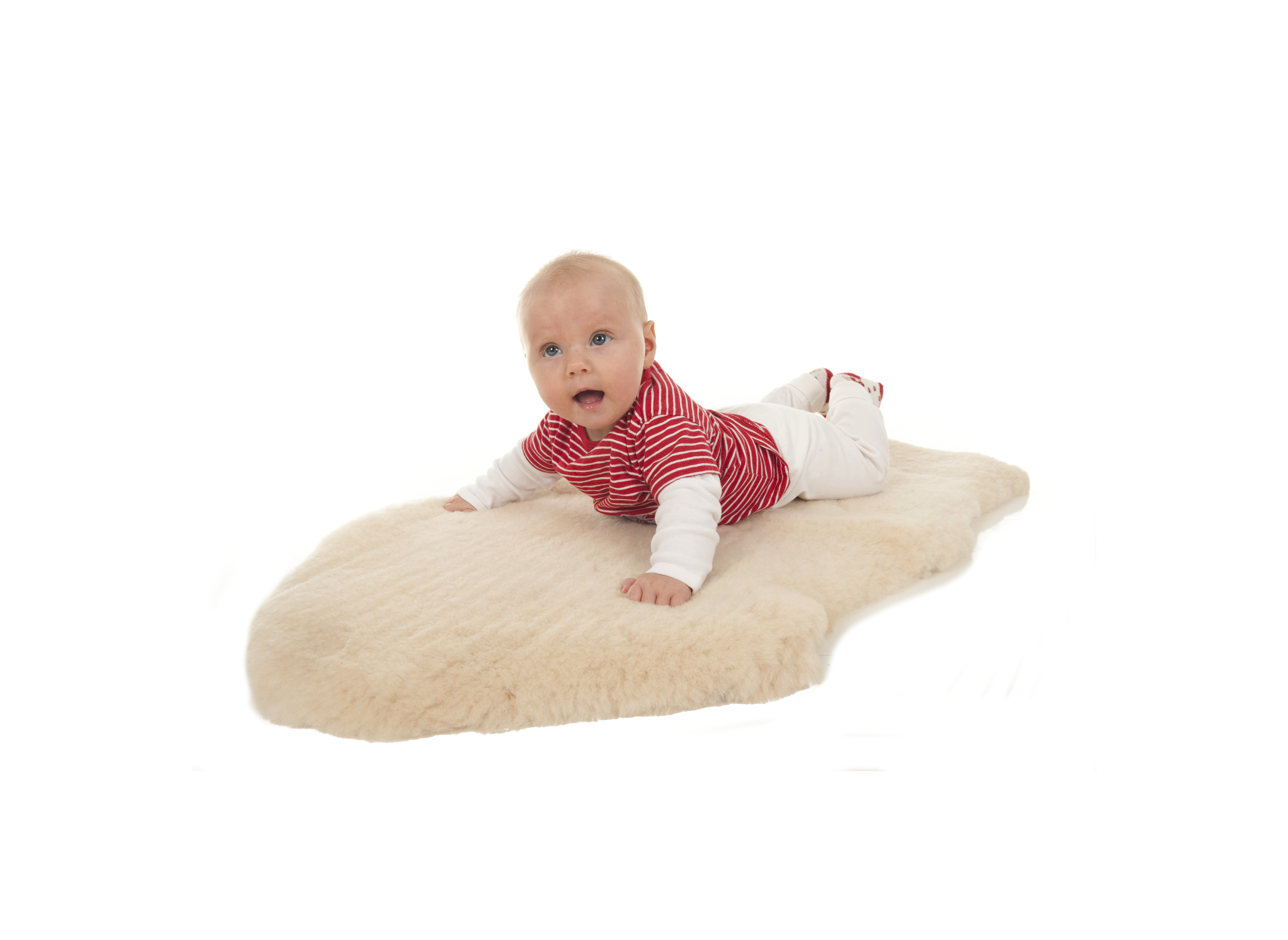 Babylammfell Baby Kuschi naturweiß